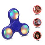 Wholesale LED Light Up Push Button Switch Fidget Spinner Stress Reducer Toy (Blue)